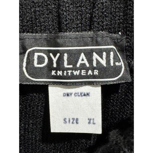 Dylani Knitwear Pants Size XL Black Pleated High Waist Wide Leg Pull On - Picture 4 of 5
